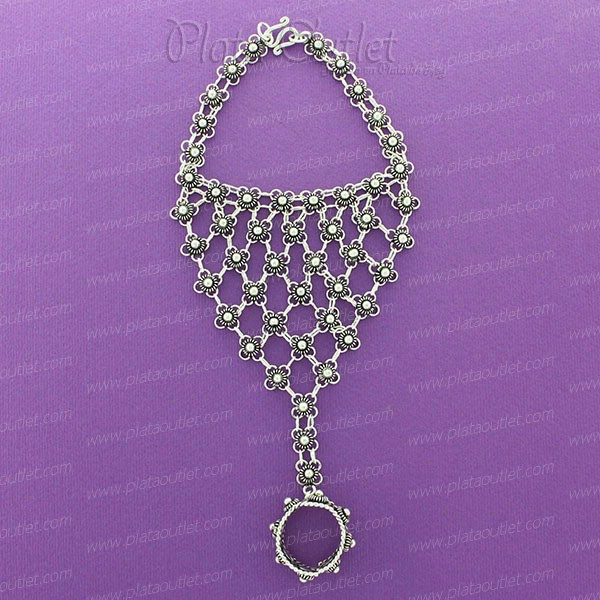 Pulsera sortija pasamanos plata