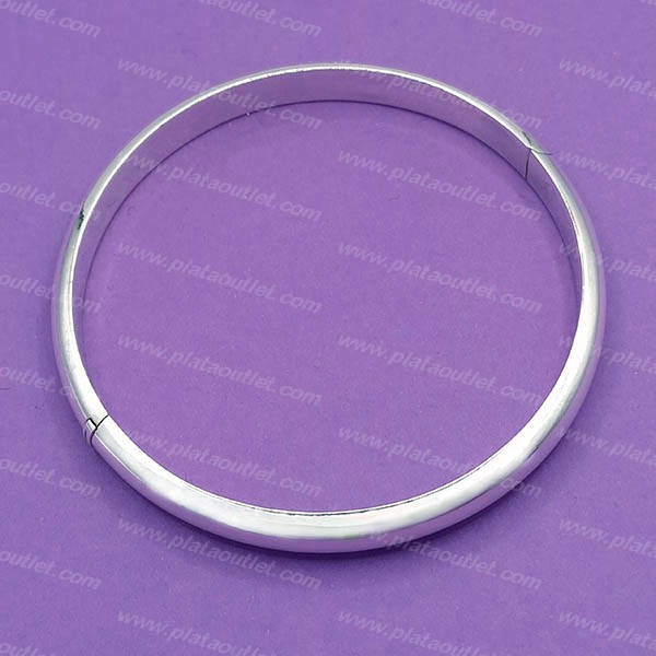 Brazalete plata de ley media caña 9mm,pulsera rigida,plata Madrid España,plata mayor, mayorista