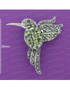 Broche plata olivina, topacio azul,peridot,peridoto,plata Madrid España,plata mayor,mayorista