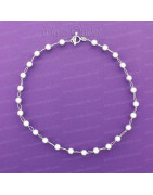 Collares bolas plata