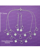 Conjunto collar pulsera pendientes plata,gargantilla lisa,plata en Madrid España,mayor,mayorista