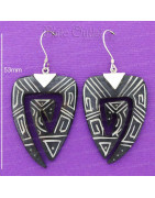 Pendientes madera y esmalte