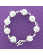 Pulseras bolas plata